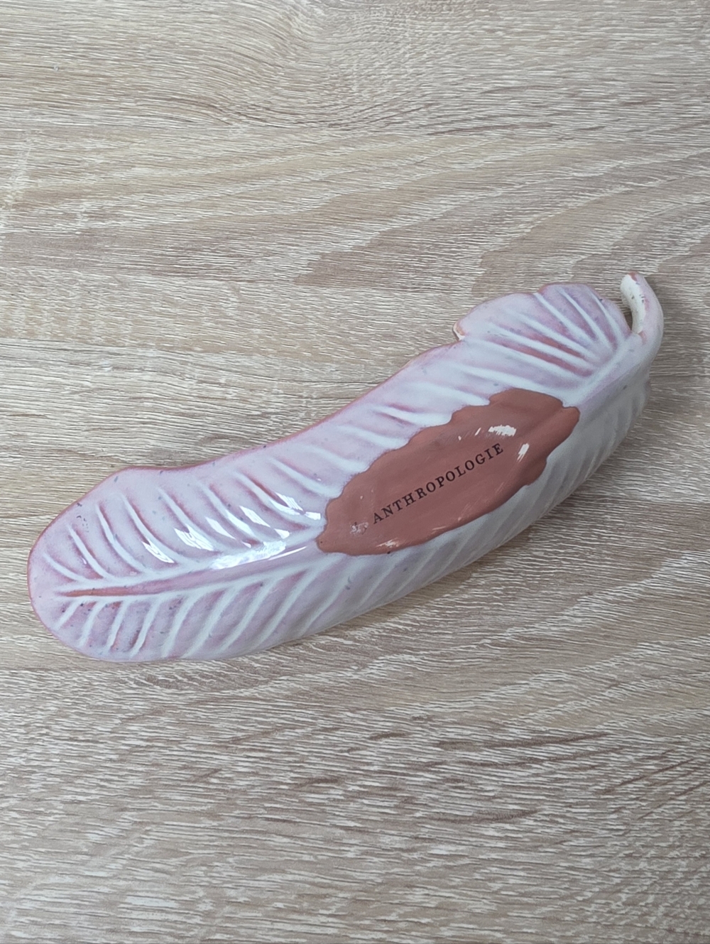 Anthropologie Artemis Boho Feather Ceramic Ring Jewelry Holder Trinket Dish - Picture 4 of 5